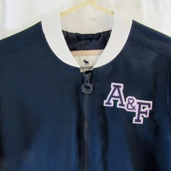 Abercrombie & Fitch Kids unicorn Navy Jacket size 9/10 - Picture 4 of 6